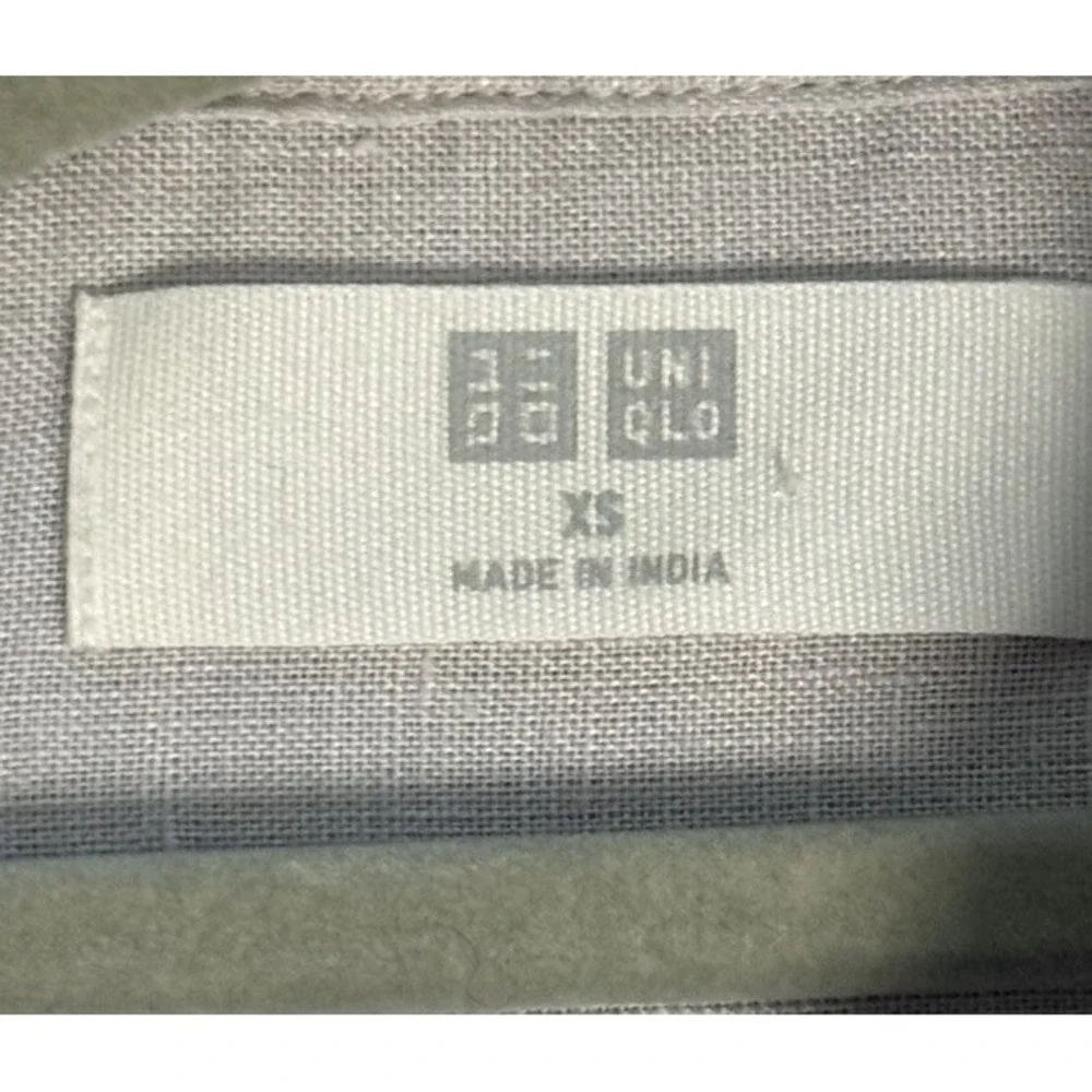 Uniqlo Womens Linen‎ Shirt XS Lilac Button Up Office Capsule Classic Minimalist - Picture 7 of 9